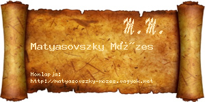 Matyasovszky Mózes névjegykártya